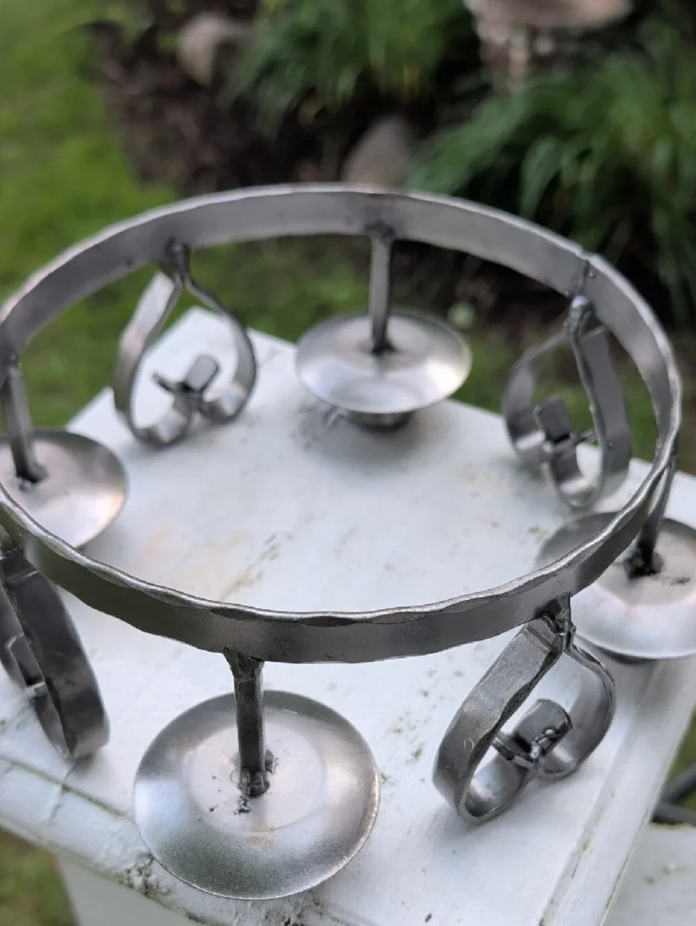 Vintage Heart Metal Candle Holder - 4-Arm Decorative Centerpiece Gorgeous!